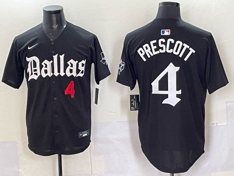 Men 2025 Nike Dallas Cowboys #4 Prescott Black 5th generation Joint Name Limited NFL Jersey 01->dallas cowboys->NFL Jersey